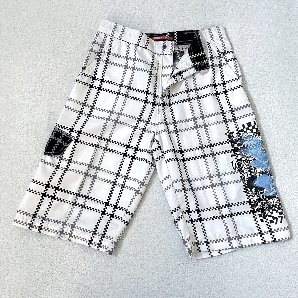 UnionBay Swim Suite Trunks Men’s Size 16 White Black Dotted Line